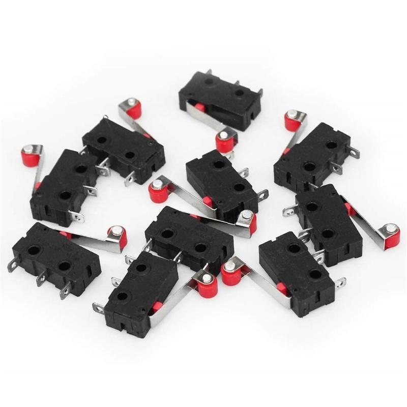 10Pcs SPDT MicroSwitch 5A 250V Rollers Actuator For Automation Equipment Control