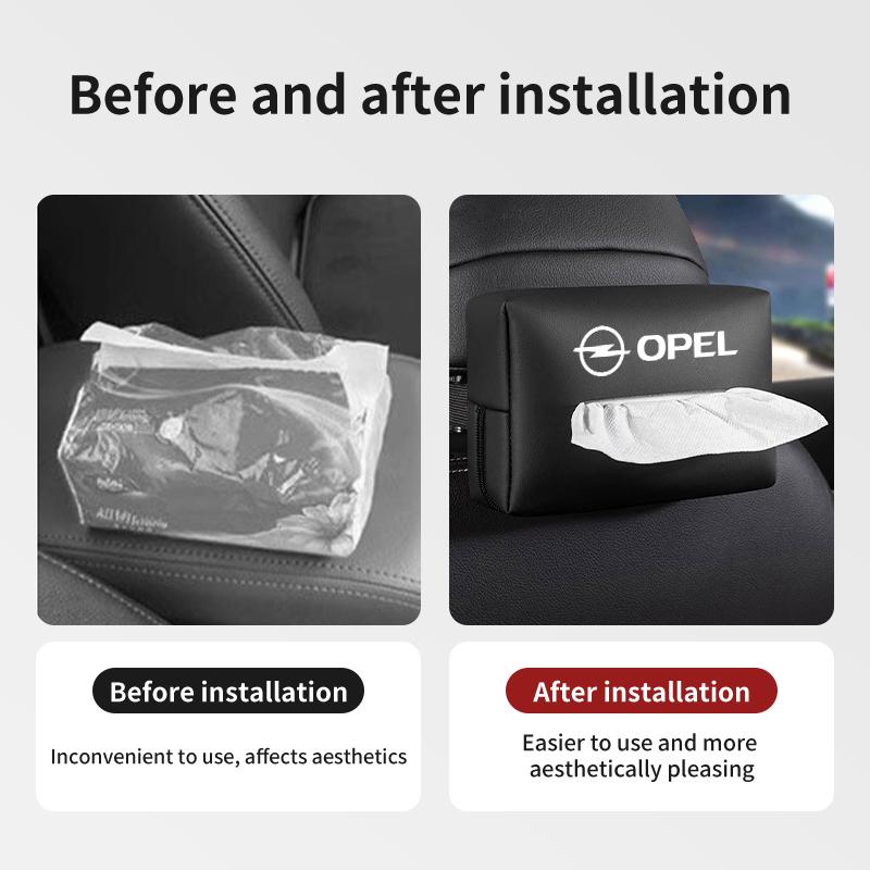 Tissue Storage Box Car Back Seat Holder Headrest Paper Cover For Opel Corsa Mokka Astra Cascada Adam Insignia Meriva Vectra