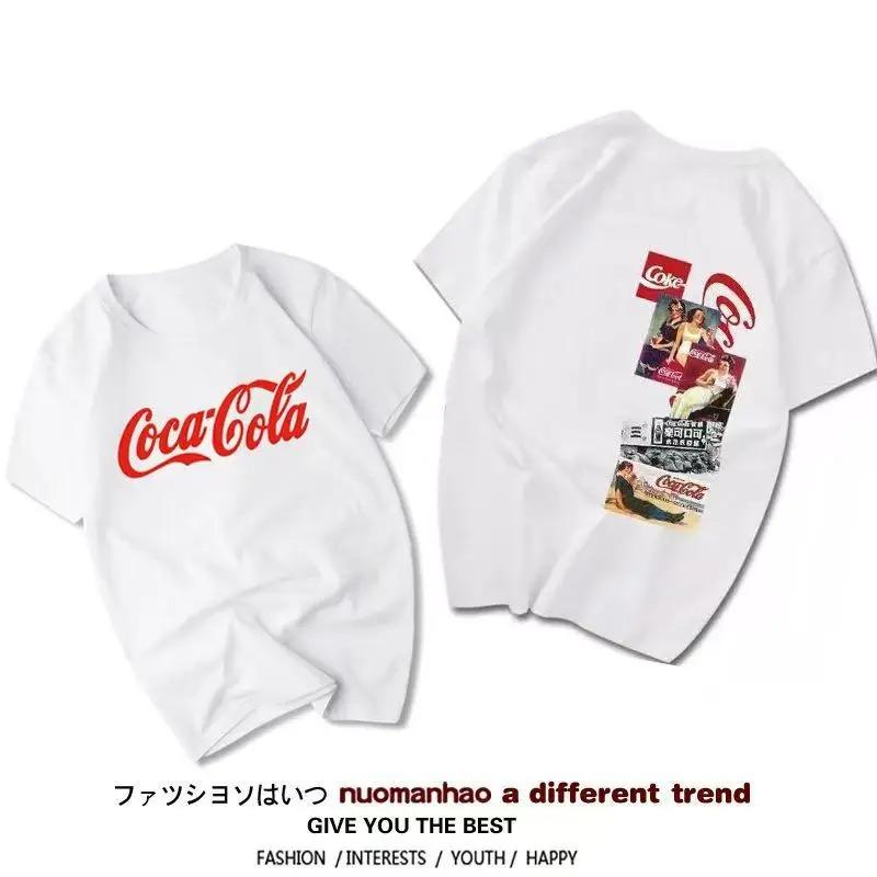 New Coca Cola Collaborative Fanta Sprite Short Sleeve T-Shirt Unisex Couple's Fashion Cotton Summer Casual Print 2026 New Tees