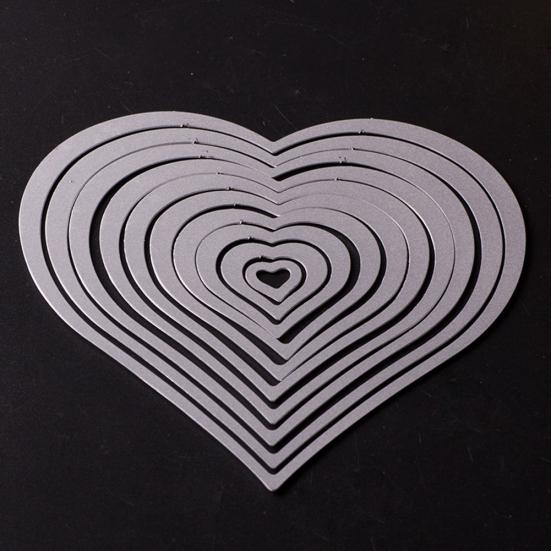 10 Pezzi Fustelle da Taglio Fai da Te a Forma di Cuore Stencil Album Scrapbooking Cartolina Kit per Goffratura