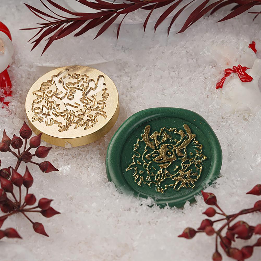 MY# Christmas Art Seal Head Ornamental DIY Craft Supplies for Packaging Scrapboo