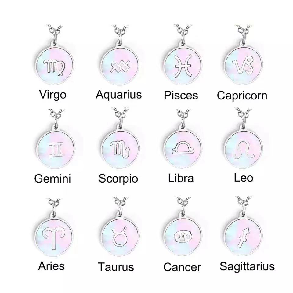 Shell Necklaces Pendant Constellation Stainless Steel Necklace Jewelry For Women Choker Chain Necklace Collar Wholesale