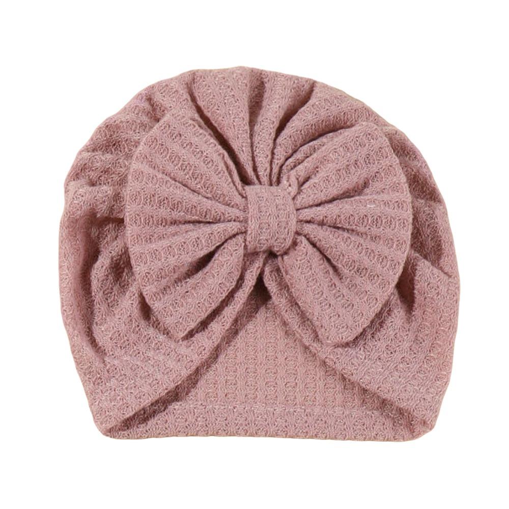 Solid Color Infant Turban Hat Knotted Design Newborn Head Wrap Cute Baby Hat  0-6 Months Fit