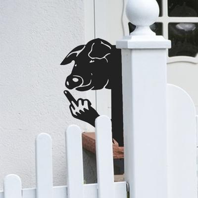 Peeping Animal Metal Sign Middle Finger Squirrel Sign Rustic Flipping-Off Rooster Donkey Yard Art Decor