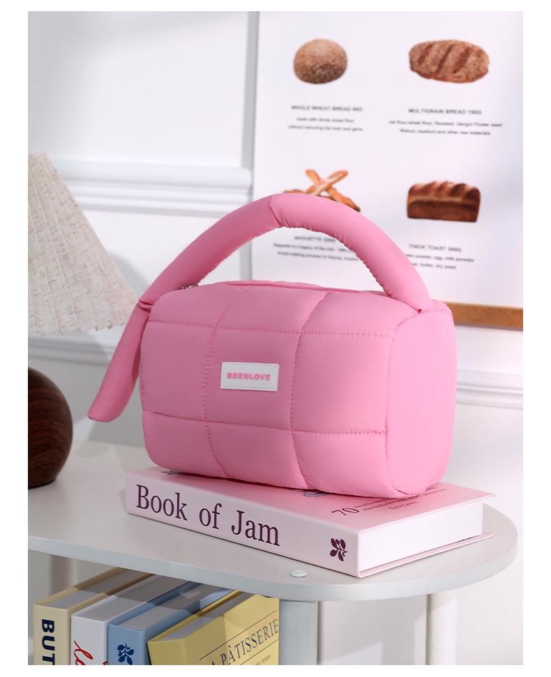 Candy Color Cotton Cosmetic Storage Bag - Large Capacity & High-end