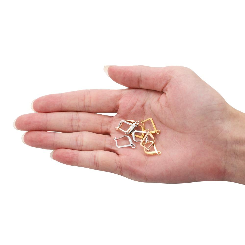 50pcs/lot French Earring Hooks Lever Back Open Loop Setting For DIY Earring Clips Clasp Jewelry Making Supplies Accessories