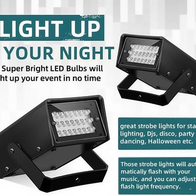 Professional 24LED LED Strobe Light Super Bright Adjustable Flash Stage Light Strobe Party Lights Stage Shows