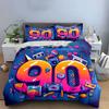 Retro 90S Design Decor Set Soft Comfortable Duvet Cover Bedding Set Included 1*Duvet Cover & 2*Pillowcases, Gift