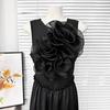 Fiori Petto 3D Stratificati Decorazione Abbigliamento Pieghettato Corsage Nuovo Fiore Rosa in Chiffon