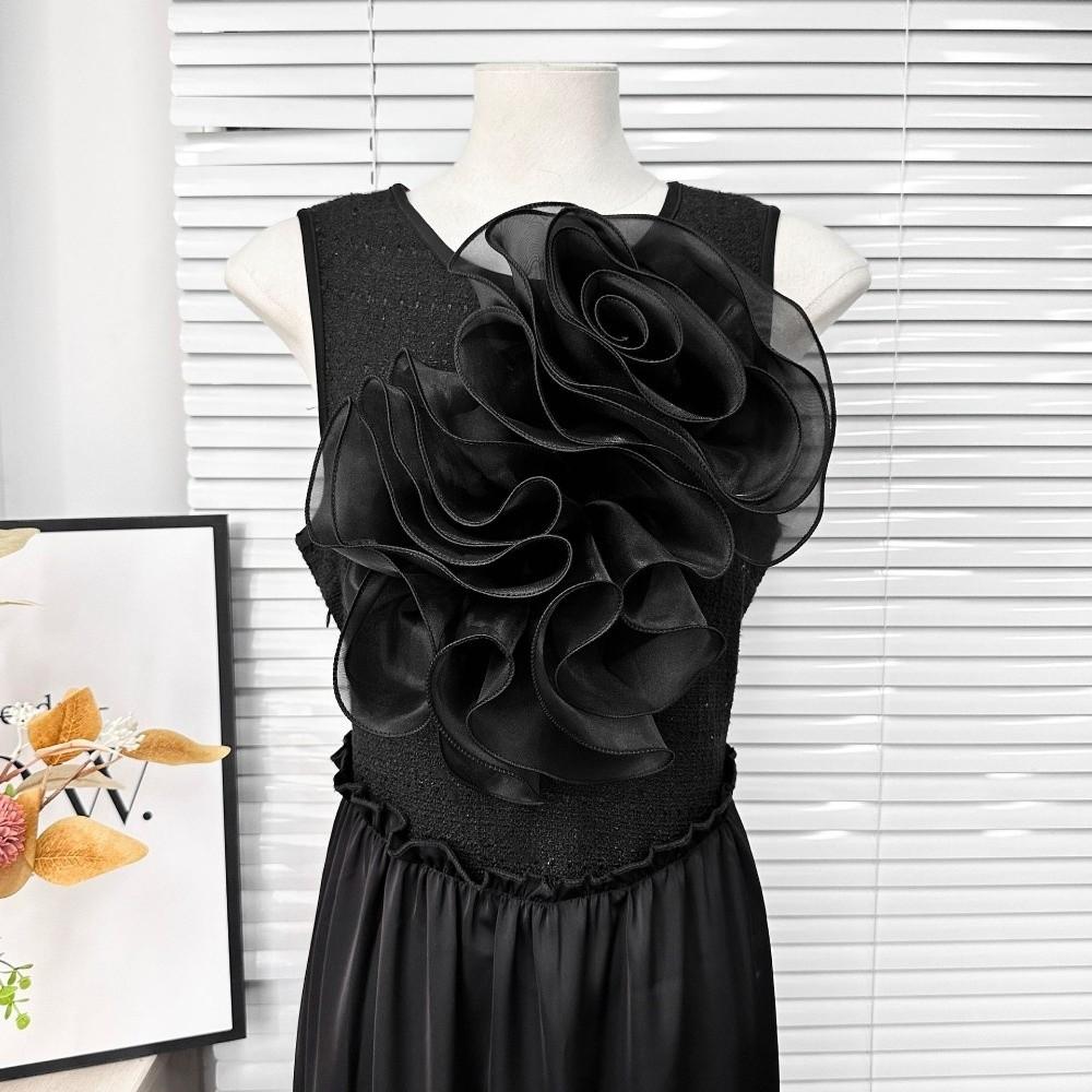 Fiori Petto 3D Stratificati Decorazione Abbigliamento Pieghettato Corsage Nuovo Fiore Rosa in Chiffon