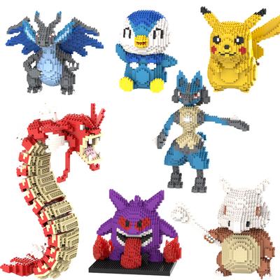 Pokemon Series Building Blocks Lucario Marowak Cubone Piakchu Gyarados Piplup Charizard Model Assembly Mini Brick Figure Toys
