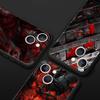 Black Red Ripple Art Phone Case Cover for iPhone 17 16 15 14 13 12 Pro Max 11 Pro Max 17 AIR Plus Shockproof Soft TPU Shell Bags