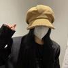 Thickened Painter Hat Harajuku Plush Octagonal Cap Casual Suede Beret Hat  Autumn