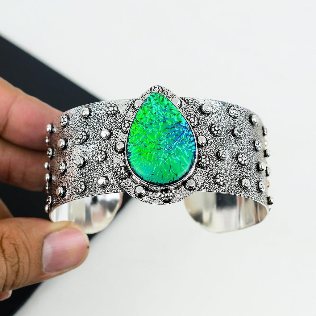 Natural Australian Triplet Opal Gemstone Handmade 925 Sterling Silver Cuff Bangle, Australian Triplet Opal Bangle,For Wife, Unisex Bangle,