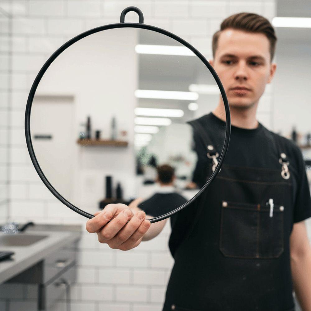 Professional Barber's Hair-cutting Mirror Modern Handheld Makeup Mirror  Hair Salon