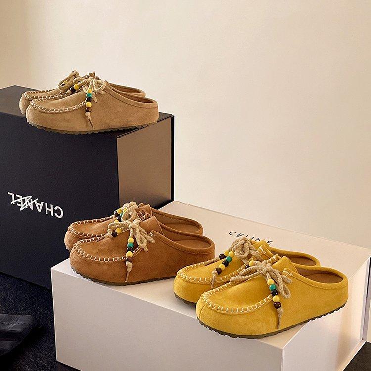 Retro inner height-increasing Boken shoes bag head half slippers women's summer outer wear 2025 new one-pedal thick-soled Muller sandals