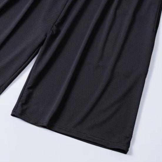 Men Shorts Solid Color Loose Elastic Waist Colorfast Students Shorts for Daily Wear