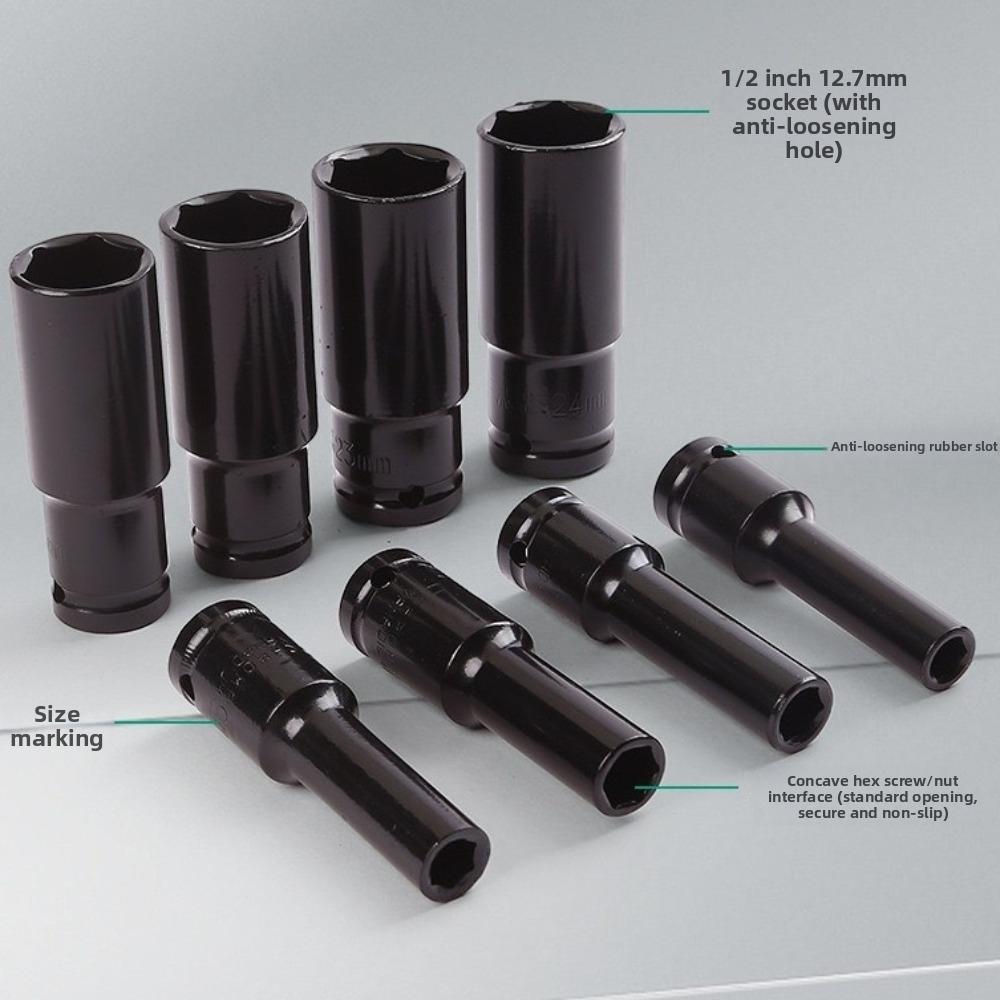 10Pcs 1/2 Inch Drive Deep Impact Socket Set Metric 8-24mm Deep Socket Set Automotive Maintenance