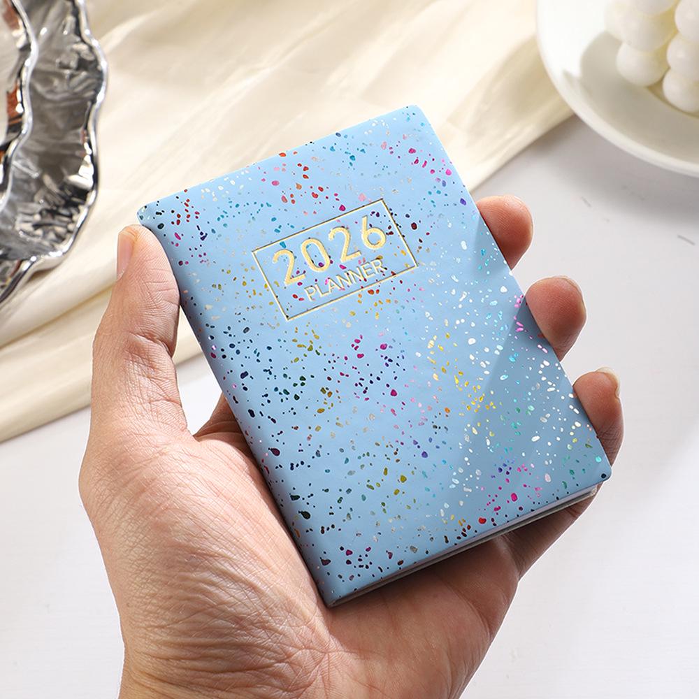 Available: A7 English Planner 2025 with Laser Design - Portable Mini Pocket Notebook. A7