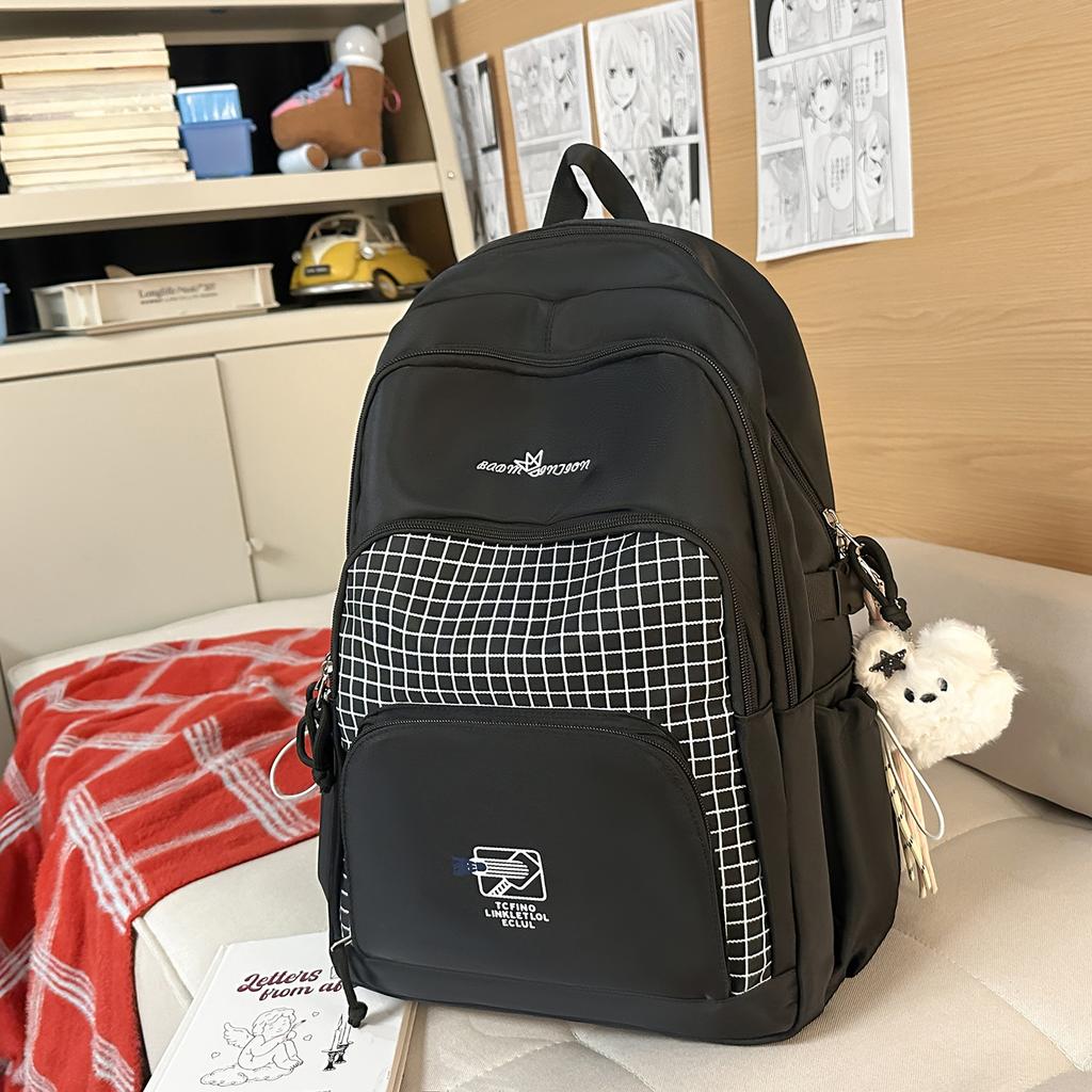 Schoolbagins Wind Girl Backpack Daily Commuter Versatile Contrast Color Backpack Korean Edition Large Capacity Middle and High School Student School 