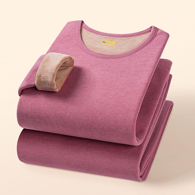 

Camel Velvet Thick Autumn and Winter Thermal Underwear Set Plus Velvet Thickening Fever Middle-aged and Elderly Thermal Clothing Women L