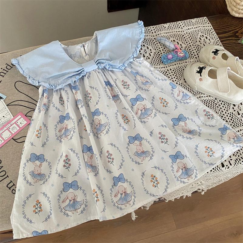 Clearance: No Returns/Exchanges - Girls' Floral Lapel Dress, Resort Style, Fresh Princess Design