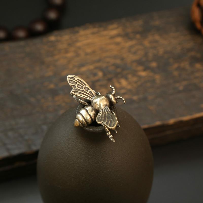Vintage Mosiężne 1 szt./2 szt. Mini Pszczoły Figurki Kolekcjonerskie - Ręcznie Robione Antyczne Dekoracje Biurka - Idealny Prezent Dla Kolekcjonera Domowego Biura