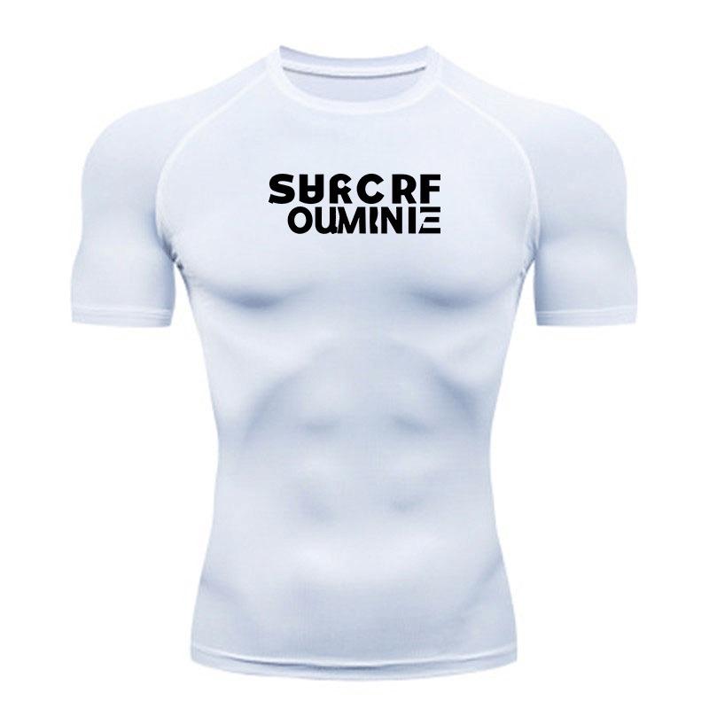 Men's Quick Dry Compression Athletic T-shirt Breathable Stretchy Fitness Workout Top for Gym Running Training Sports Active Wear