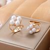 4Pcs X Shape Scarf Faux Pearl Metal Scarfs Clasp Scarf Clips Rings Camellia Holder Buckles