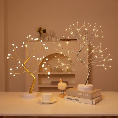 Guirlandes Lumineuses LED Arbre Perlé en Fil de Cuivre avec Interrupteur Tactile - Ambiance de Noël Nuit Étoilée