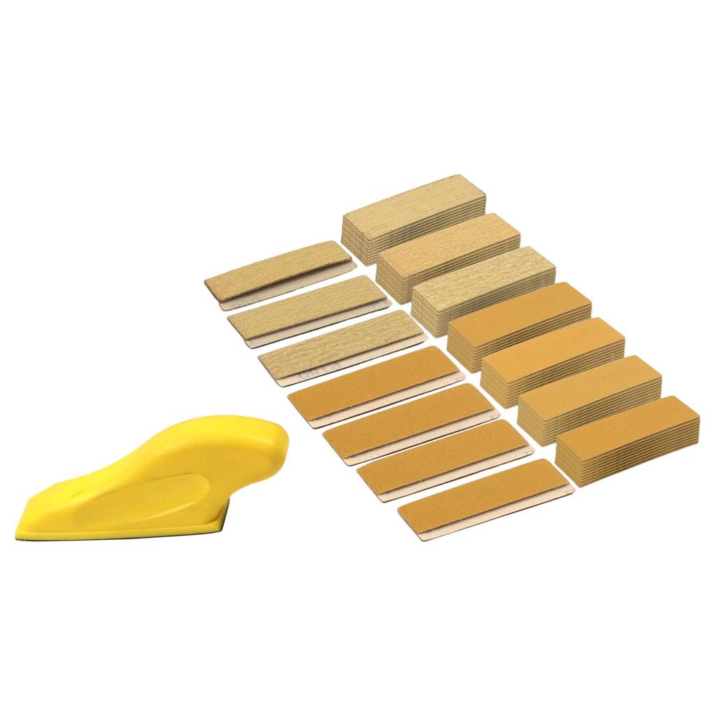 Micro Sander, Small Sanding Tool with 70Pcs Sandpaper, Hand Sanding Block for Wood Polishing