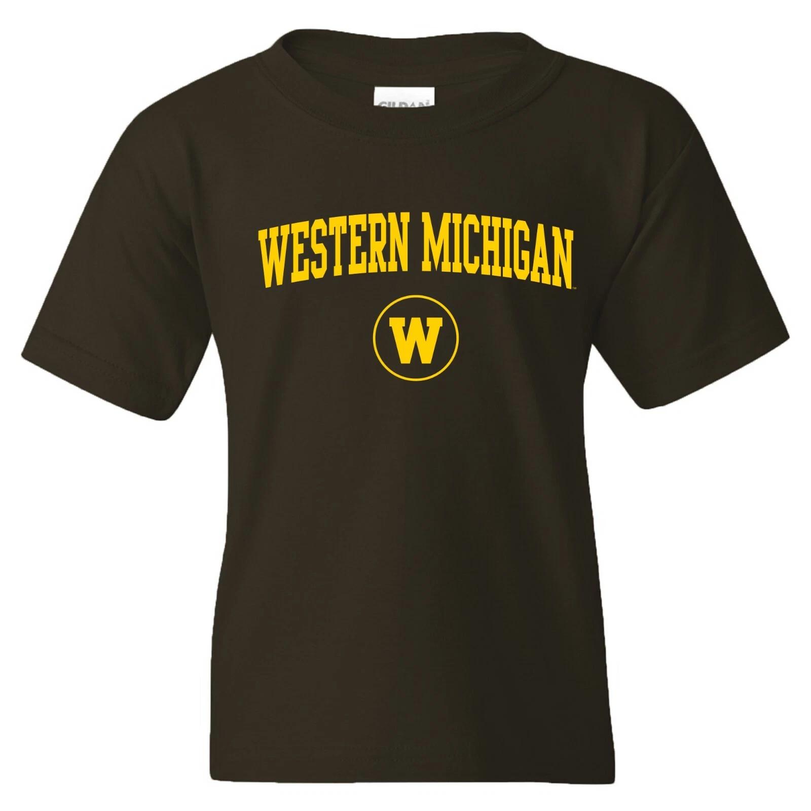 Western Michigan Broncos Arch Logo Unisex Youth T-Shirt - Dark Chocolate 4XL