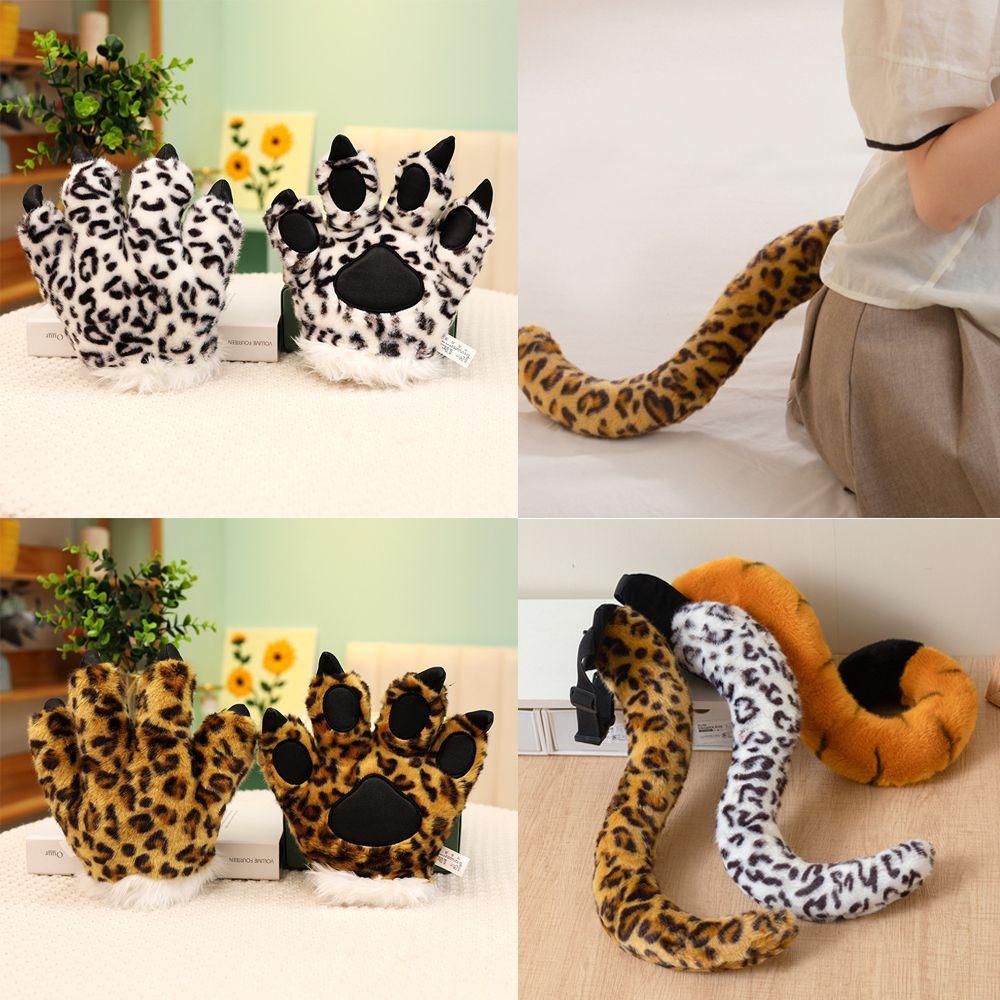 Fluffy Simulated Tiger Tail Soft Padded Hand Warmers Charm Animal Stuffed Toys For Halloween