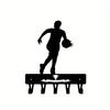 3PCS 6 Inch Wide Basketball Player Metal Key Holder, Sports Wall Hook for Locker Room Decor, Durable Key Rack, Gift for Sports Fans