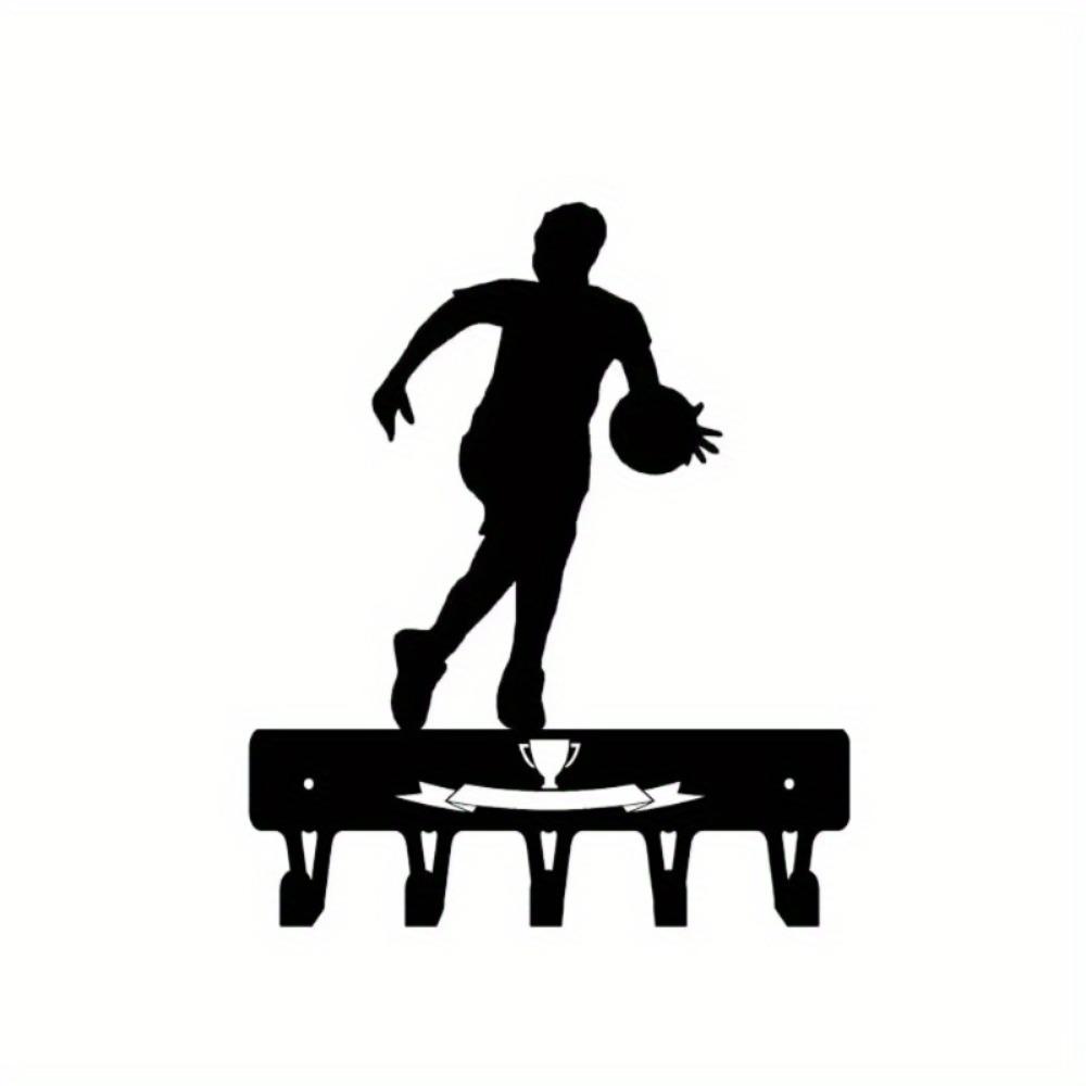 3PCS 6 Inch Wide Basketball Player Metal Key Holder, Sports Wall Hook for Locker Room Decor, Durable Key Rack, Gift for Sports Fans