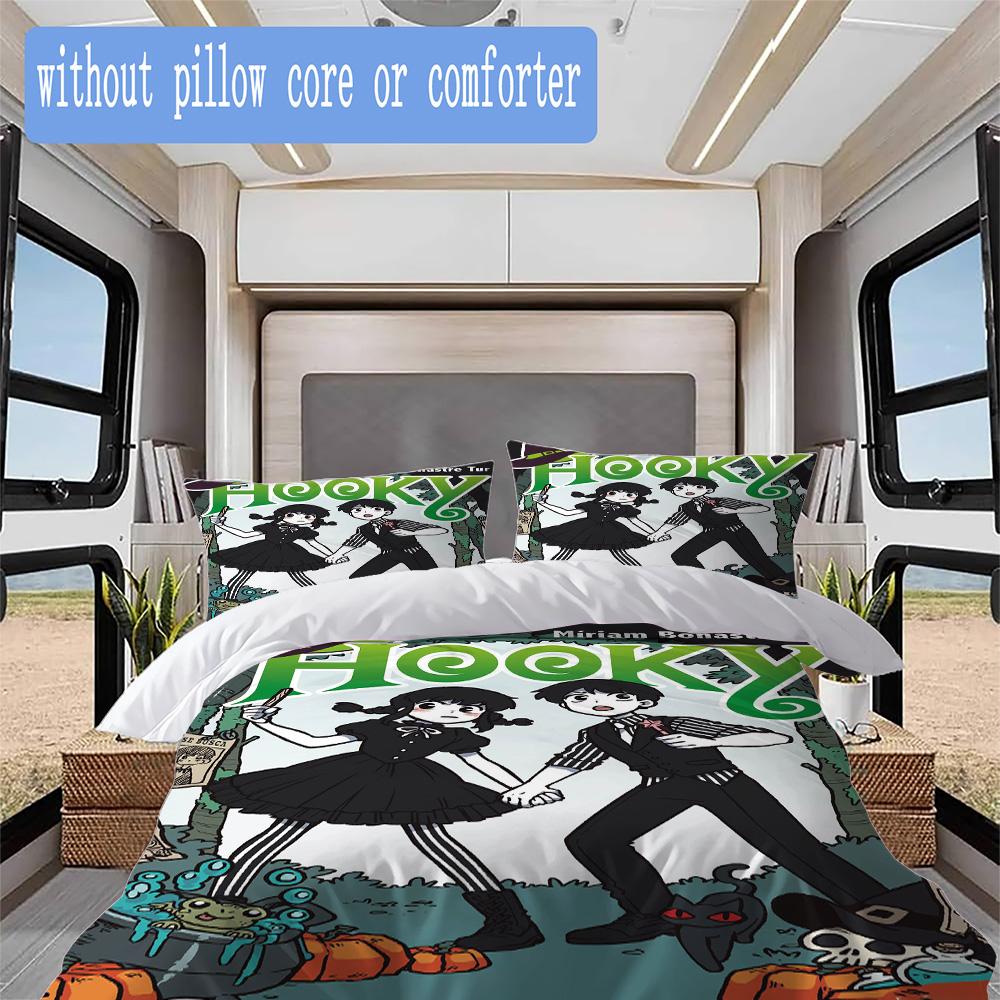 Hooky Tomo Pattern Bedding,Quilt Set Quilt Cover Pillowcase Home Birthday Gift (1*duvet cover+2*pillowcase,without core)ASJT261020062