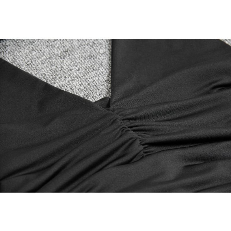 Sommer V-Ausschnitt Neckholder Neckholder trägerlos sexy schlicht plissiertes Kleid