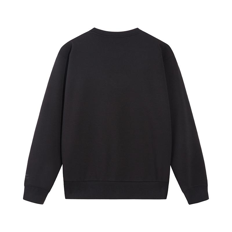 Li Ning Sweatshirts Men's Black Crew Neck Moderate AWDVJ29-1