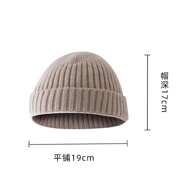 Hat knitted hat women's autumn and winter trendy brand core-spun yarn cold hat men's yuppie melon skin headhat