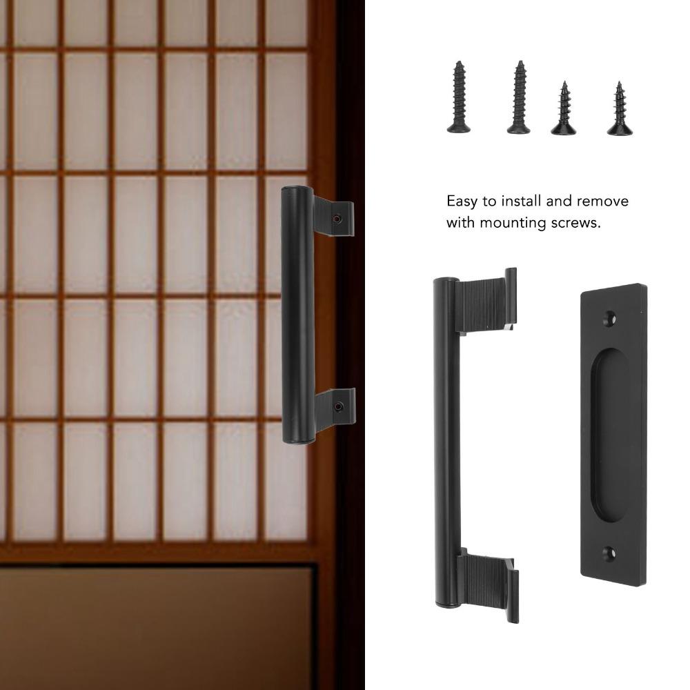 Black Barn Door Handle Durable Glass Door Pull Modern Sliding Door Handle  Balcony