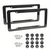 2/1Set Universal Carbon Pattern Plastic License Plate Frame Bracket With Standard Mount Screw Kits Auto Plate Decor Parts License Plate Covers Frames