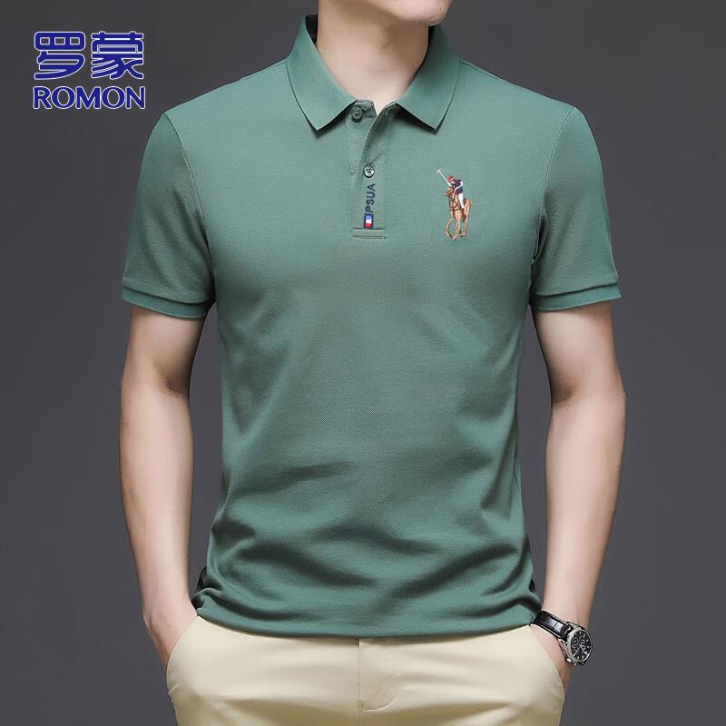 

Romon Men s Short Sleeve Business Polo Shirt 2XL