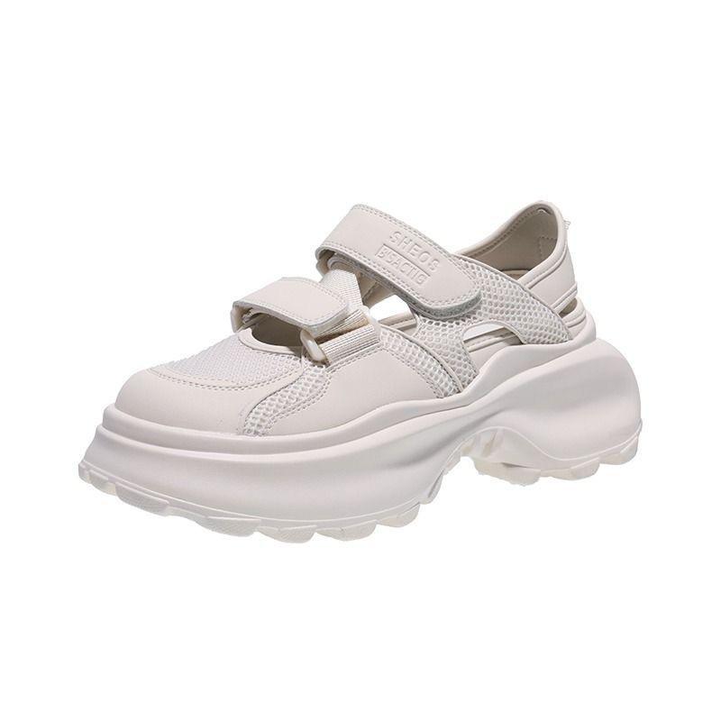 Weiche Ledersandalen dicke Sohle Sommer Neu Hohl atmungsaktives Netz Sport Freizeit Papa Schuhe