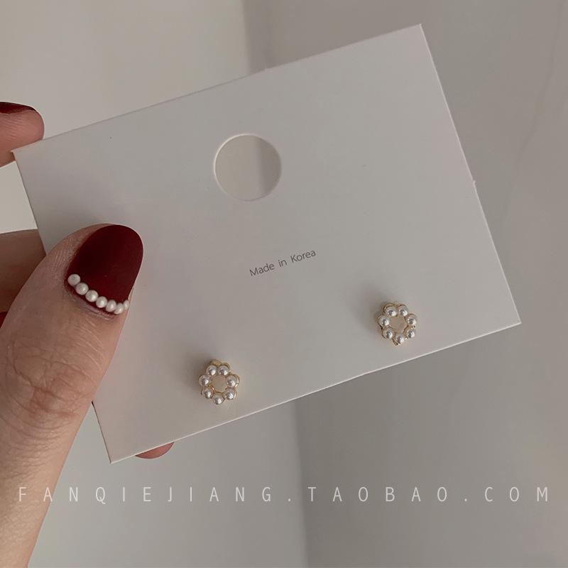 French Retro Zircon Pearl Stud Earrings - Elegant, Versatile Light Luxury Design for Women