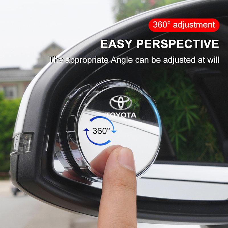 360 Degree Adjustable Blind Spot Mirror Car Auxiliary Rearview Convex Mirror Wide Angle Mirrors for Toyota Gazoo Racing Corolla TRD Yaris Auris Rav4