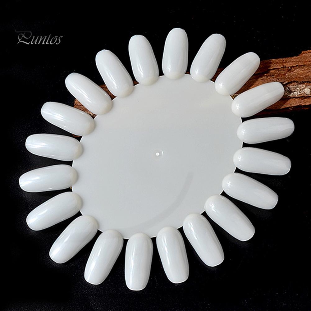 Puntos Nail Art 20 Colors Acrylic False Tip Practice Round Wheel Mould DIY Display Tool