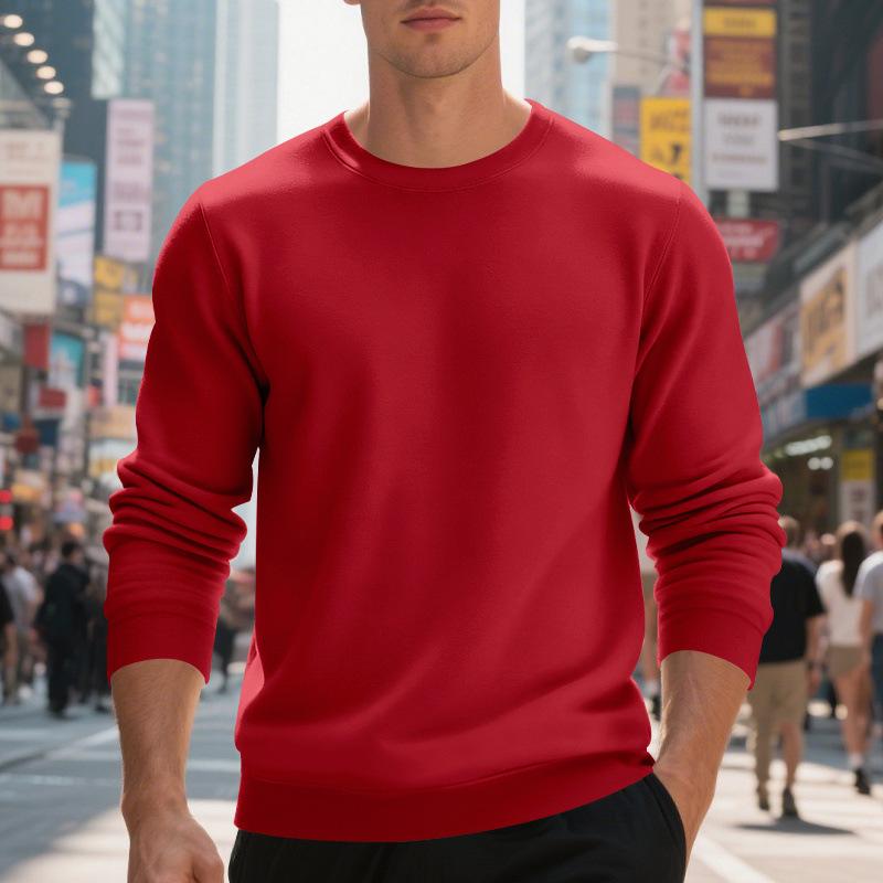 2026 New Autumn and Winter Men's Loose Round Neck Casual Commuting Sweatshirt