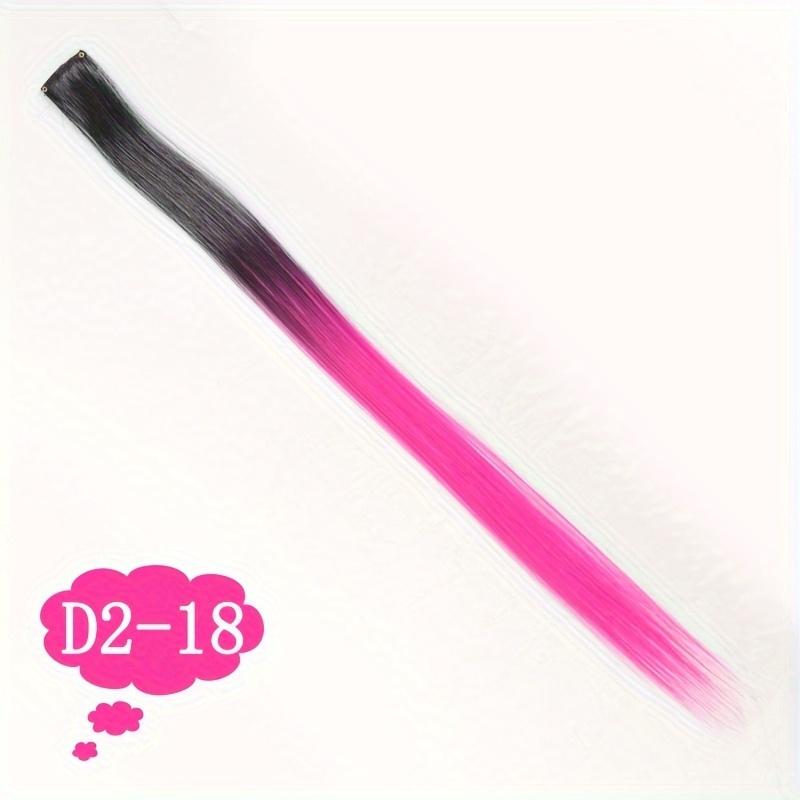 Synthetic Wig Extension 24inch Sparkle Shiny Tinsel Hair Gold Thread Colorful BB Clip Hair Extension