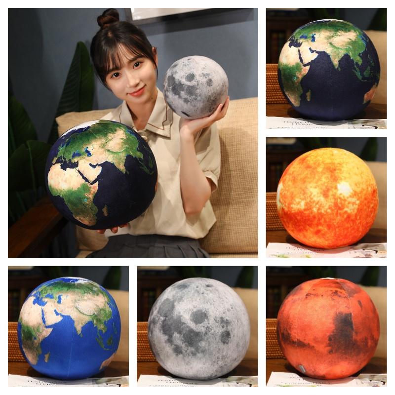 Crystal Ultra-soft Plush Toy Pillow With Planetary Designs Earth, Moon, Mars