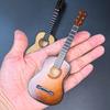 Wooden Mini Guitar Model with Stand Tiny Classical Guitar Figurine Miniature Musical Instrument Ornament Home Office Desktop Decoration